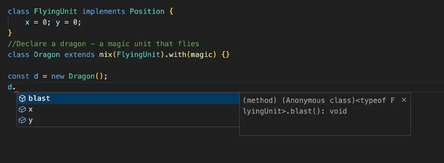 Intellisense autocompleting  with mixins